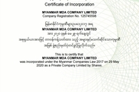 MYANMAR MDA company registration certificate