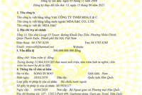 MDA Business Registration Certificate